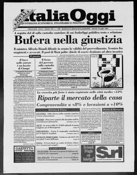 Italia oggi : quotidiano di economia finanza e politica